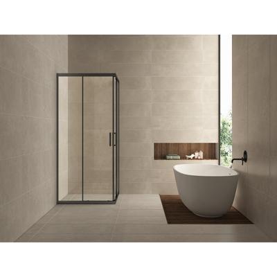 Wiesbaden Skyline Douchecabine Hoekinstap 80x80 cm. 8mm Glas. Mat Zwart