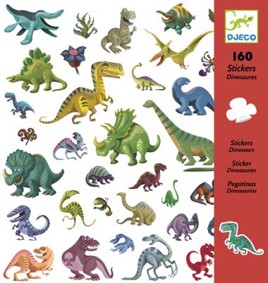 160 stickers Dinosaurussen DJECO groen