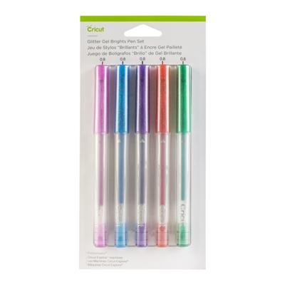 Cricut Explore/Maker Medium Point Gel 5-Pack Glitter Brights Stiftset Glittereffect, Rood, Groen, Roze, Violet, Blauw Cricut Explore/Maker Medium Point Gel 5-Pack Glitter Brights Stiftset Glittereffect, Rood, Groen, Roze, Violet, Blauw