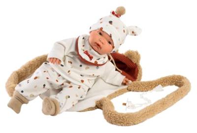 Babypop Joël met pluche draagzak - 38 cm