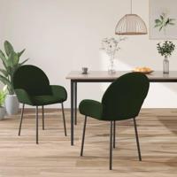 Eetkamerstoelen 2 st fluweel donkergroen - thumbnail