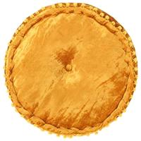 Poef rond 40x20 cm fluweel mosterdkleurig - thumbnail