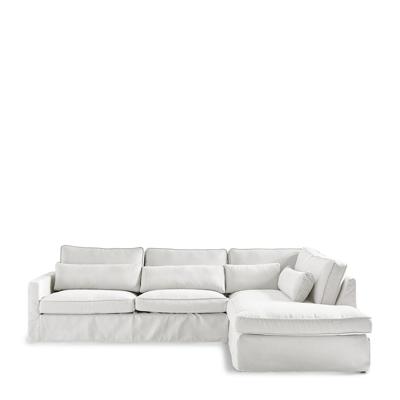 Rivièra Maison Loungebank 'Brompton Cross' Rechts, Oxford Weave, kleur Alaskan White Rivièra Maison Loungebank 'Brompton Cross' Rechts, Oxford Weave, kleur Alaskan White