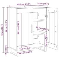 Dressoir Oud Hout 69,5 x 34 x 90 cm Bewerkt hout - thumbnail