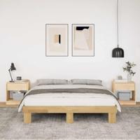 Bedframe zonder matras 160x200 cm massief hout eiken - thumbnail
