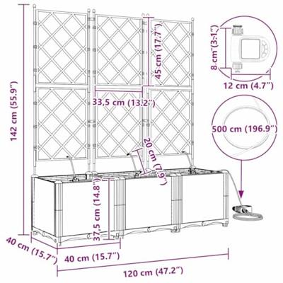 Tuin Bloempot 3 pcs Licht Grijs Staal