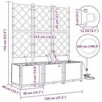 Tuin Bloempot 3 pcs Bruin Staal - thumbnail