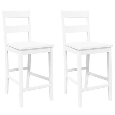 Barkrukken 2 st massief hout rubber wit Barkrukken 2 st massief hout rubber wit