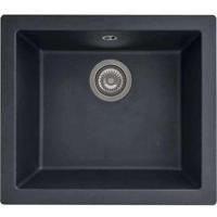 Hars gootsteen 1 tank - glitter zwart - ingebouwd -in of in vliegtuig - stradour - thumbnail