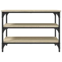 Schoenenbankje 70x38,5x49 cm bewerkt hout sonoma eikenkleurig - thumbnail