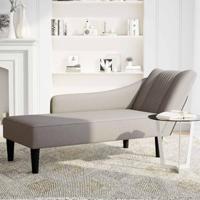 Chaise longue met rechterarmleuning stof taupe - thumbnail