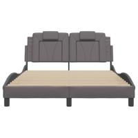 Bedframe met LED-verlichting kunstleer grijs 120x200 cm - thumbnail