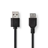 Nedis CCGP60010BK02 Usb 2.0-kabel A Male - A Female 0,2 M Zwart - thumbnail