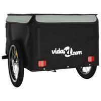 VidaXL Fietstrailer 45 kg ijzer zwart en grijs - thumbnail