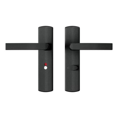 AXA AXA Curve klik deurkruk Blok op schild WC-/badkamersluiting 63/8 mm - aluminium/zwart AXA AXA Curve klik deurkruk Blok op schild WC-/badkamersluiting 63/8 mm - aluminium/zwart