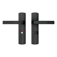 AXA AXA Curve klik deurkruk Blok op schild WC-/badkamersluiting 63/8 mm - aluminium/zwart - thumbnail