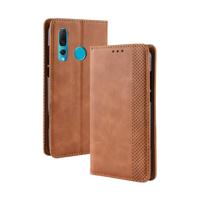 Magnetische Buckle retro textuur horizontale Flip lederen case voor Huawei Nova 4 met houder & kaartsleuven & portemonnee (bruin) - thumbnail
