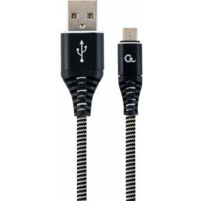 Gembird CC-USB2B-AMMBM-1M-BW USB 2.0 Micro-USB B USB A Zwart, Wit