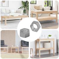 VidaXL Zeshoekige moer 2 pcs zilver m6 ijzer - thumbnail