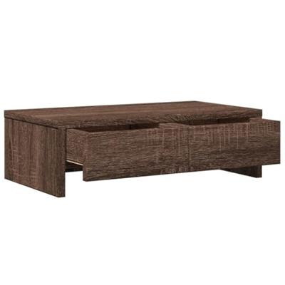 Monitorstandaard met lades 50x27x15 cm hout bruin eikenkleurig Monitorstandaard met lades 50x27x15 cm hout bruin eikenkleurig