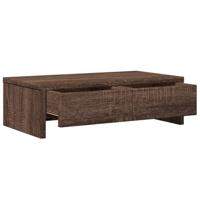 Monitorstandaard met lades 50x27x15 cm hout bruin eikenkleurig - thumbnail
