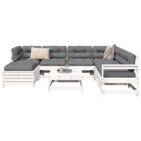 8-delige Loungeset massief grenenhout wit - thumbnail