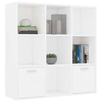 Boekenkast 98x30x98 cm bewerkt hout wit - thumbnail