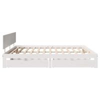 Bedframe met lades massief grenenhout wit 180x200 cm - thumbnail
