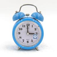 Fashion dempen metalen wekker met nachtlampje grootte: 12*8.5cm(Blue) - thumbnail