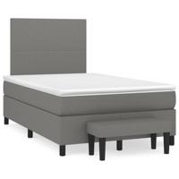 Boxspring met matras stof donkergrijs 120x200 cm - thumbnail