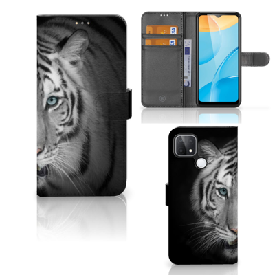 OPPO A15 | Telefoonhoesje | Met pasjeshouder | Tijger