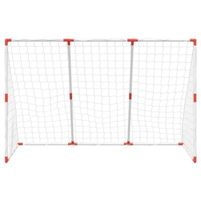 VidaXL Kindervoetbaldoel met ballen 2-in-1 184x64x124 cm wit VidaXL Kindervoetbaldoel met ballen 2-in-1 184x64x124 cm wit