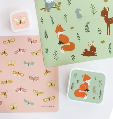 Tafelset voor kinderen VRIENDEN VAN HET BOS A Little Lovely Company mintgroen