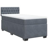 Boxspring met matras fluweel donkergrijs 90x190 cm - thumbnail