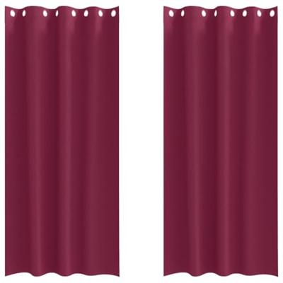 VidaXL Zwart-out gordijnen met ringen 2 pcs wijnrood 260 x 140 cm