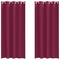 VidaXL Zwart-out gordijnen met ringen 2 pcs wijnrood 245 x 140 cm - thumbnail