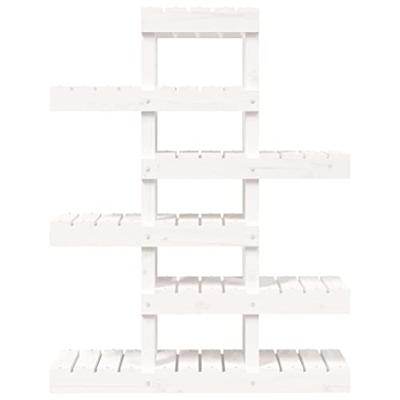 VidaXL Plantenstandaard 85x25x109,5 cm massief grenenhout wit