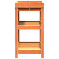VidaXL Oppottafel met schappen 82,5x45x86,5 cm grenenhout bruin - thumbnail