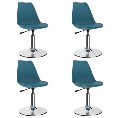 vidaXL Eetkamerstoelen draaibaar 4 st kunstleer turquoise