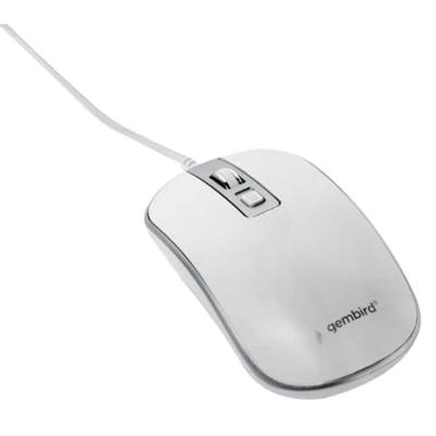 Gembird neu Muis Kabelgebonden Optisch Wit, Zilver 4 Toetsen 800 dpi, 1000 dpi, 1200 dpi - thumbnail
