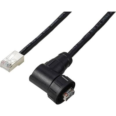 TRU COMPONENTS TC-E13T-MR5-MCD/NCA-0.5PV-S RJ45 haakse male IP67 (schroefdraad) kabel CAT5e 0,5 m TC-13543636 Aantal polen (sensoren) 8 Zwart 1 stuk(s)