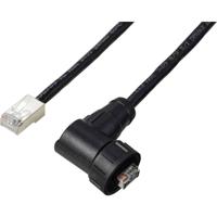 TRU COMPONENTS TC-E13T-MR5-MCD/NCA-0.5PV-S RJ45 haakse male IP67 (schroefdraad) kabel CAT5e 0,5 m TC-13543636 Aantal polen (sensoren) 8 Zwart 1 stuk(s) - thumbnail