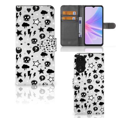 Telefoonhoesje met Naam OPPO A78 5G | A58 5G Silver Punk | Portemonnee hoesje Telefoonhoesje met Naam OPPO A78 5G | A58 5G Silver Punk | Portemonnee hoesje
