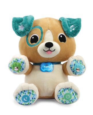 VTech knuffel mijn interactieve puppy pluche bruin turquoise