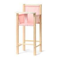Houten Poppenstoel Roze Linnen - thumbnail