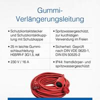 AS Schwabe 60264 Stroom Verlengkabel Rood 25.00 m H05RR-F 3G 1,5 mm² - thumbnail