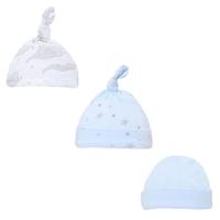 Soft Touch babymutsjes Olifant junior katoen blauw/grijs 3 stuks - thumbnail