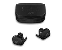 JVC HA-AE5T Draadloze bluetooth-hoofdtelefoon, touch-bediening, slank Aero-design, vermindert windgeluiden, looptijd 27 uur, waterdicht, zweet- en stofdicht, IP55, zwart, klein - thumbnail