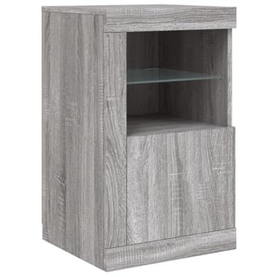 Bijzetkast met LED bewerkt hout grijs sonoma Bijzetkast met LED bewerkt hout grijs sonoma