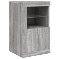 Bijzetkast met LED bewerkt hout grijs sonoma - thumbnail